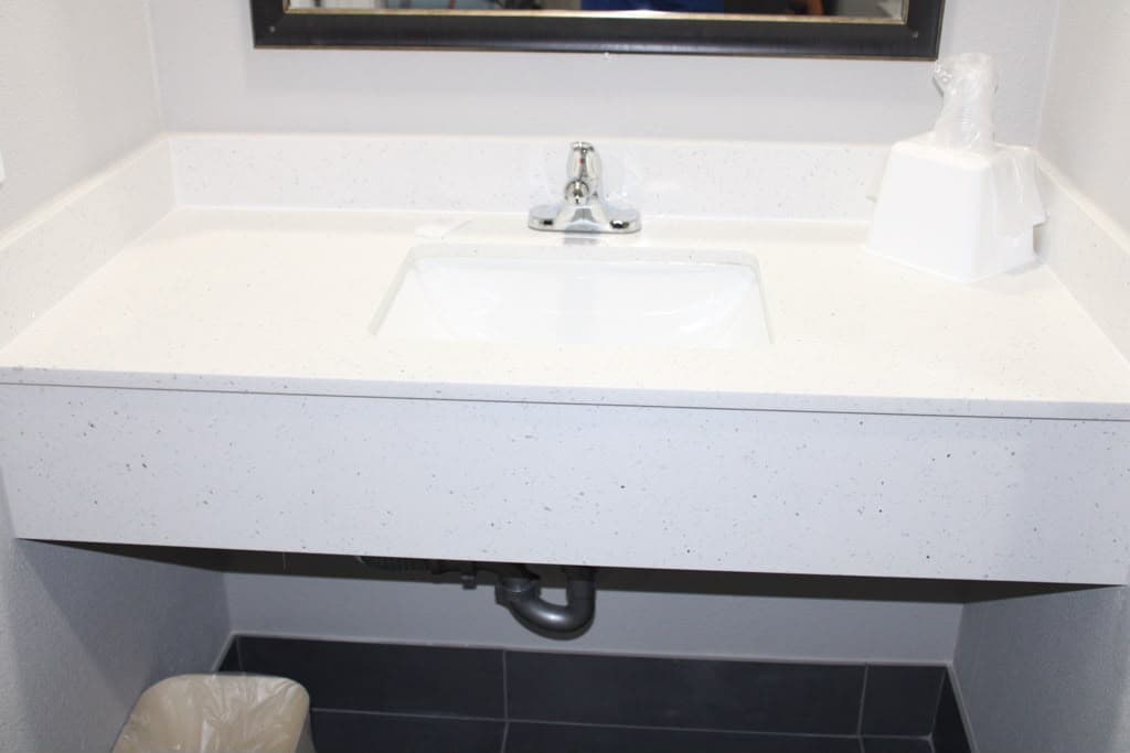 Bathroom vanity with quartz counter and undermount sink