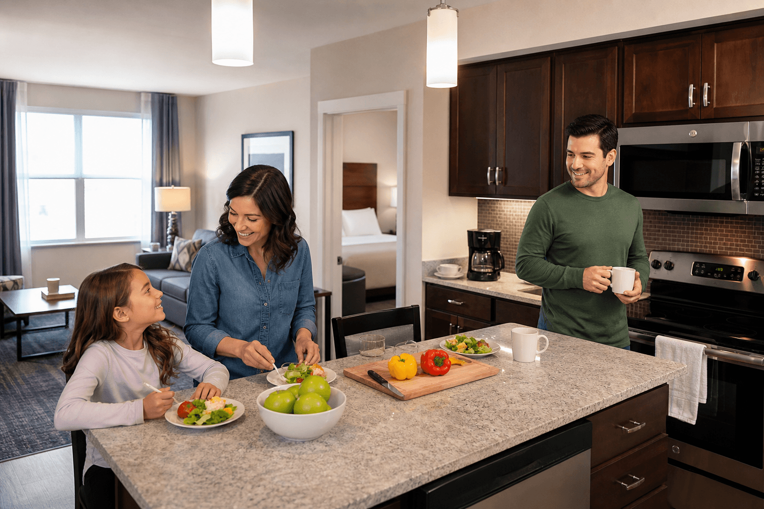 How do extended stay suites with kitchen oklahoma city differ for families?